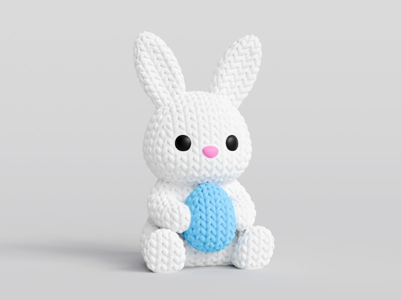 Knitted Bunny With Easter Egg